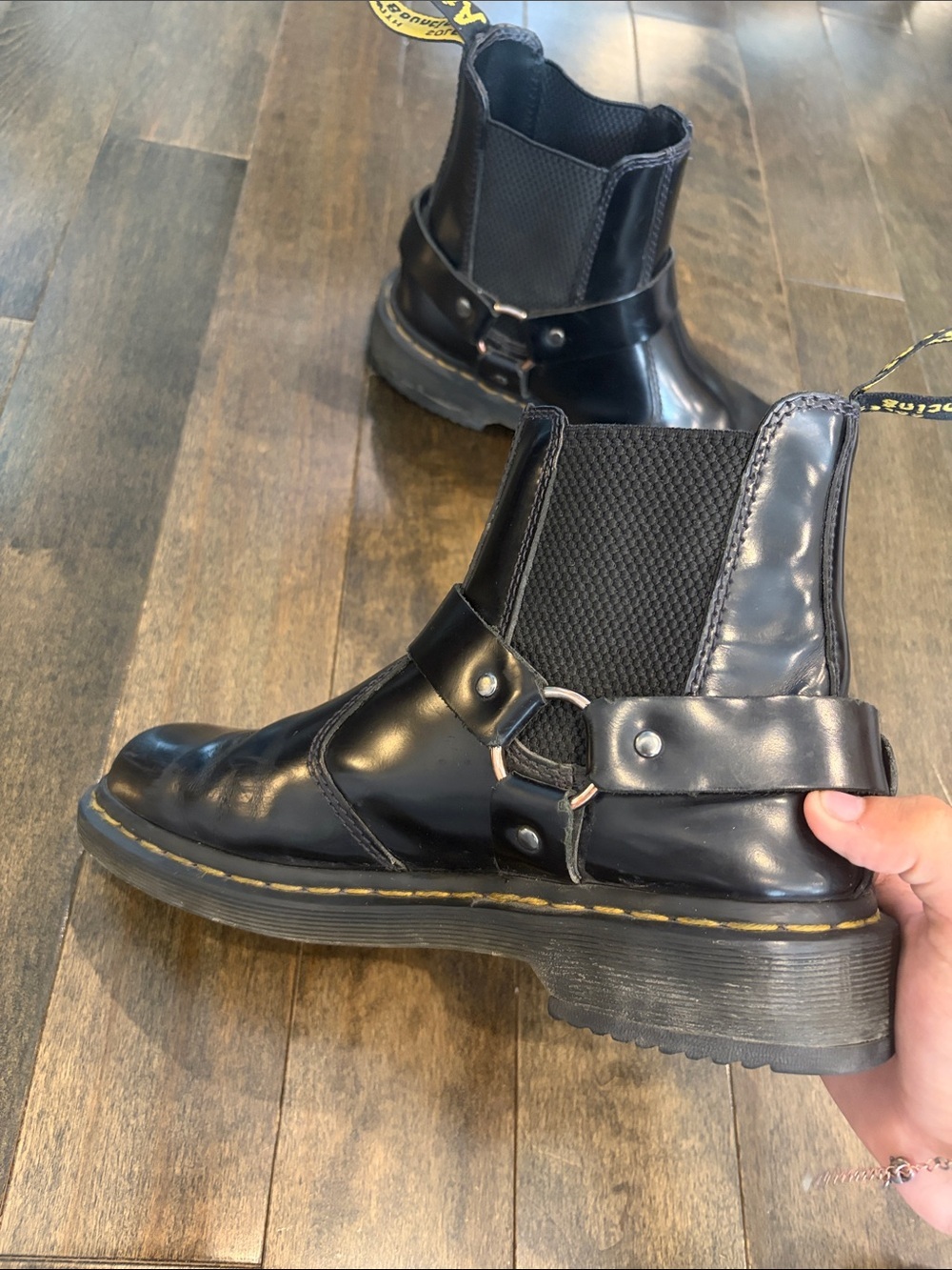 Dr. Martens Black Leather Harness Chelsea Boots - Picture 4 of 10